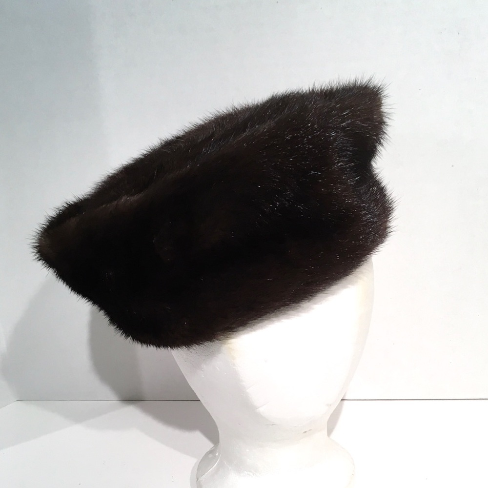 Vintage 80’s Bloomingdale’s Natural Brown Mink Cossack Style Women’s Hat OS